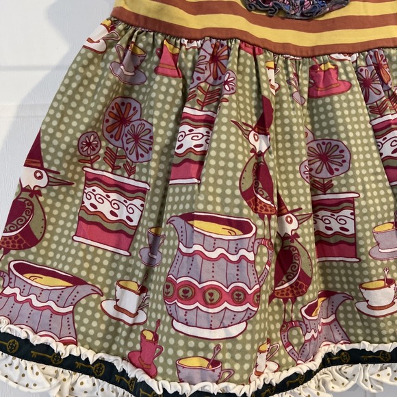 Matilda Jane Girl's Sz 6 Sailor Character Counts Tea Party Stripes Ruffle Top - Picture 3 of 7